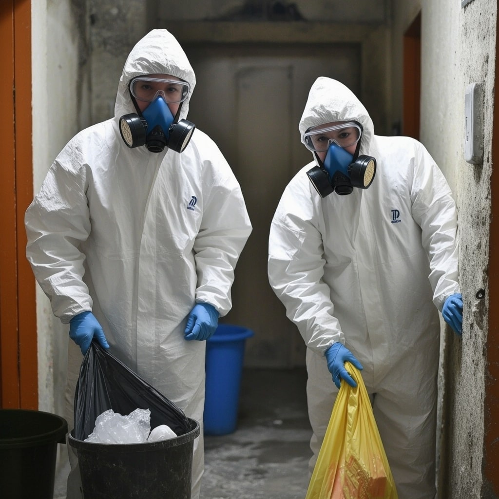 Experts en buidatge i desinfecció d'habitatges afectats per la síndrome de Diògenes a Barcelona