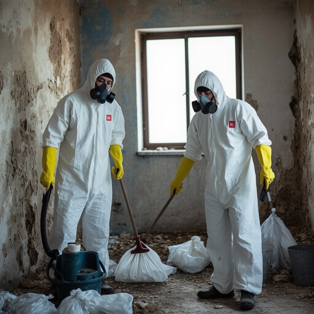 Experts en buidatge i desinfecció d'habitatges afectats per la síndrome de Diògenes a Malgrat de Mar
